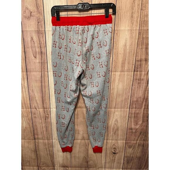 MudPie M holiday Christmas pajama lounge pants grey red ho ho womens - Picture 4 of 5